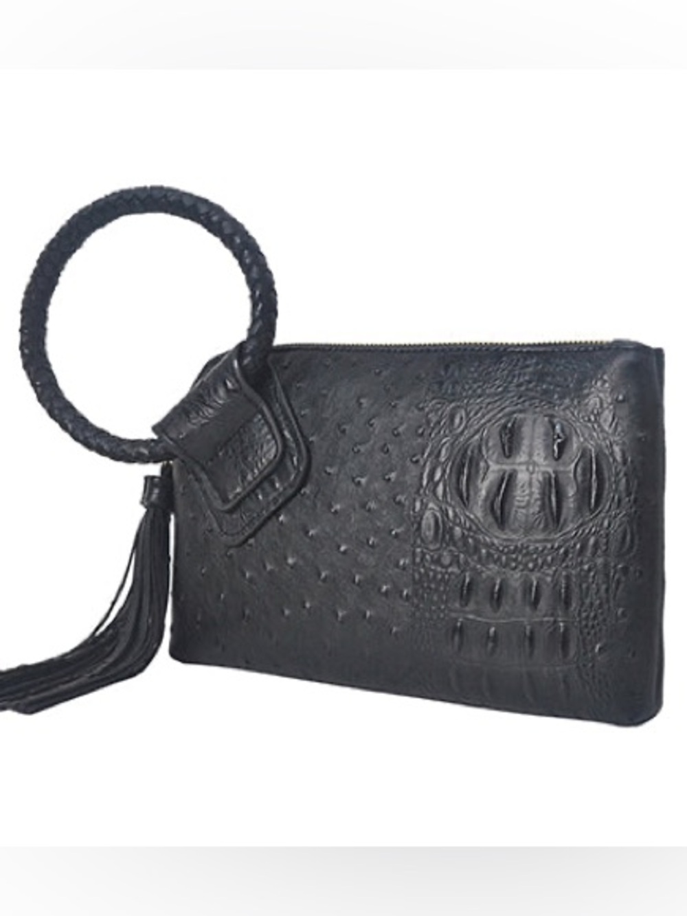 Black Textured Women's Bag